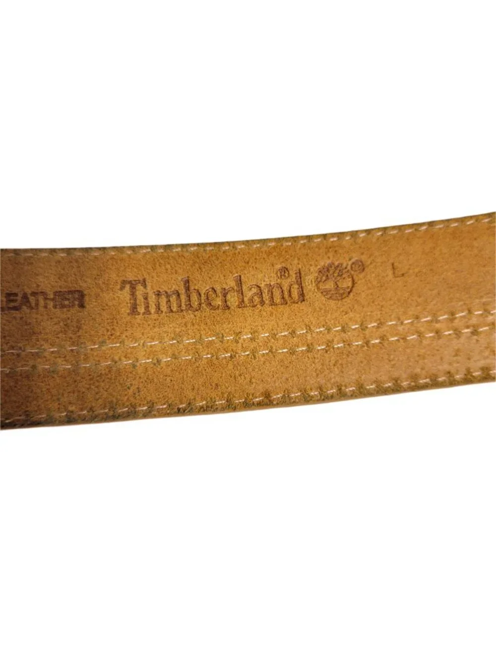 Timberland Spell Out Logo Leather Belt